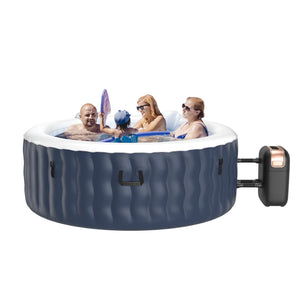 4 Person Inflatable Hot Tub Spa with 108 Massage Bubble Jets - The Yardtopia