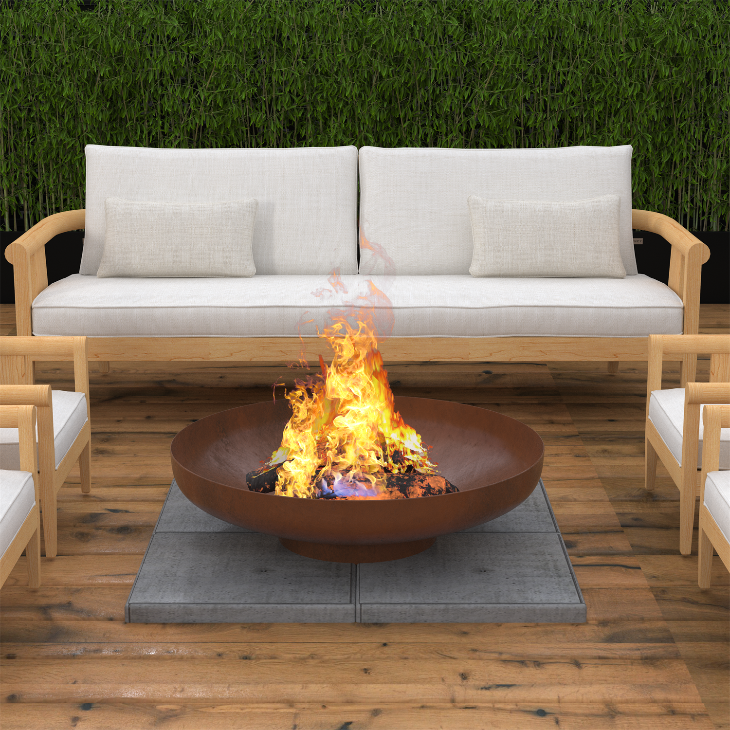 28" Minimalist Wood Burning Steel Firepit - The Yardtopia