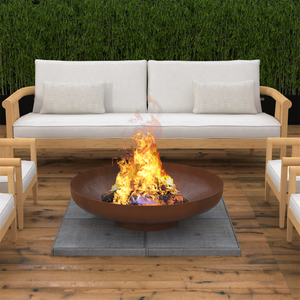 28" Minimalist Wood Burning Steel Firepit - The Yardtopia