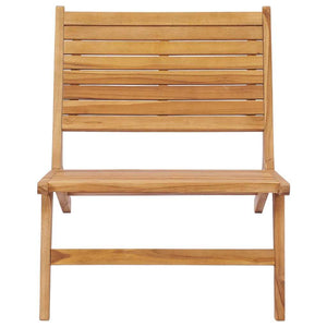 Solid Teak Wood Garden Chair with Footrest