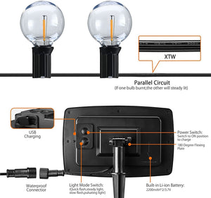 27Ft Outdoor Waterproof Globe Solar Lights - The Yardtopia