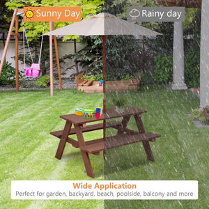 Kid's Picnic Table Bench with Umbrella