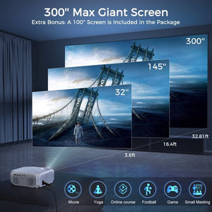 Projector with WiFi and Bluetooth