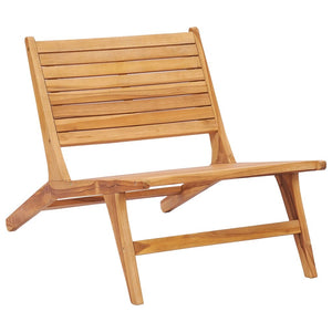 Solid Teak Wood Garden Chair with Footrest