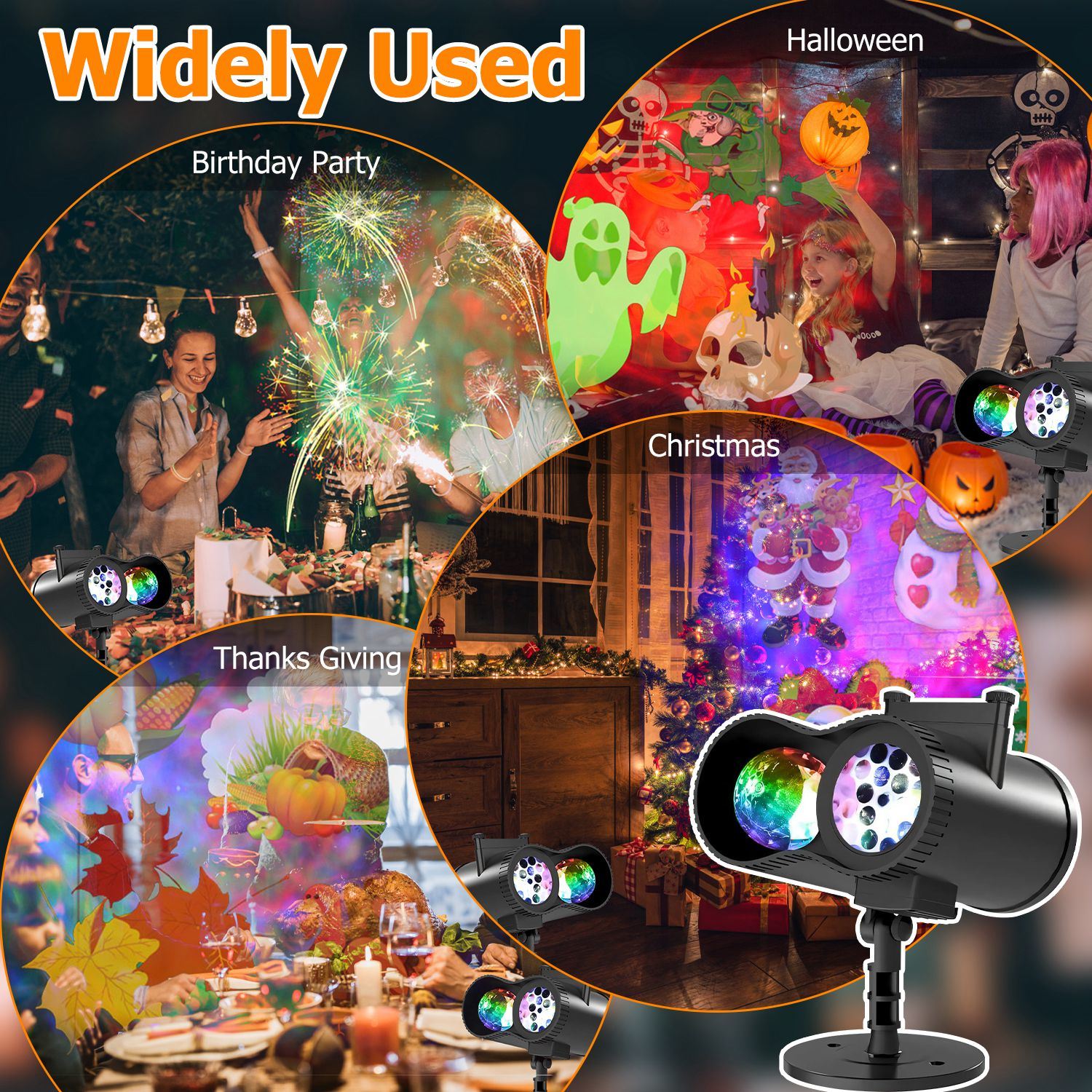 Holiday Magic: 12-Pattern LED Projector Lights for Unforgettable Celebrations!