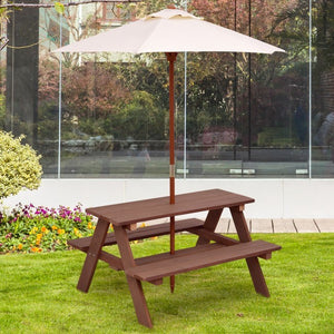 Kid's Picnic Table Bench with Umbrella