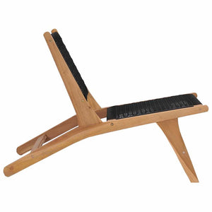 Solid Teak Wood Sun Lounger with Footrest