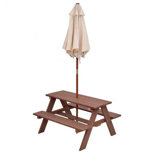 Kid's Picnic Table Bench with Umbrella