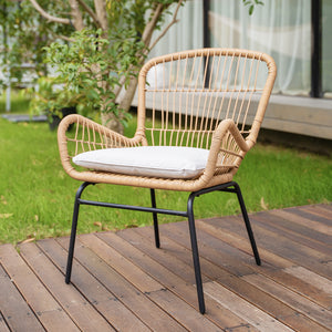 3 Piece Outdoor Wicker Chair Set - The Yardtopia