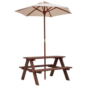 Kid's Picnic Table Bench with Umbrella