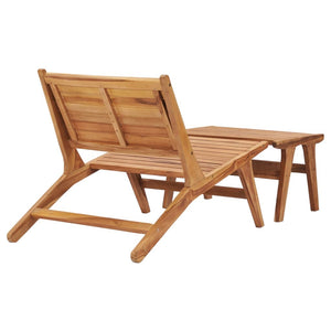 Solid Teak Wood Garden Chair with Footrest