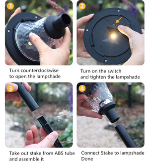 Solar Powered Outdoor Path Lights - 6 Piece Set