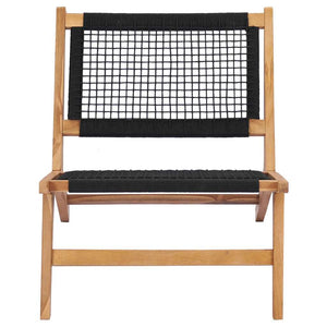 Solid Teak Wood Sun Lounger with Footrest