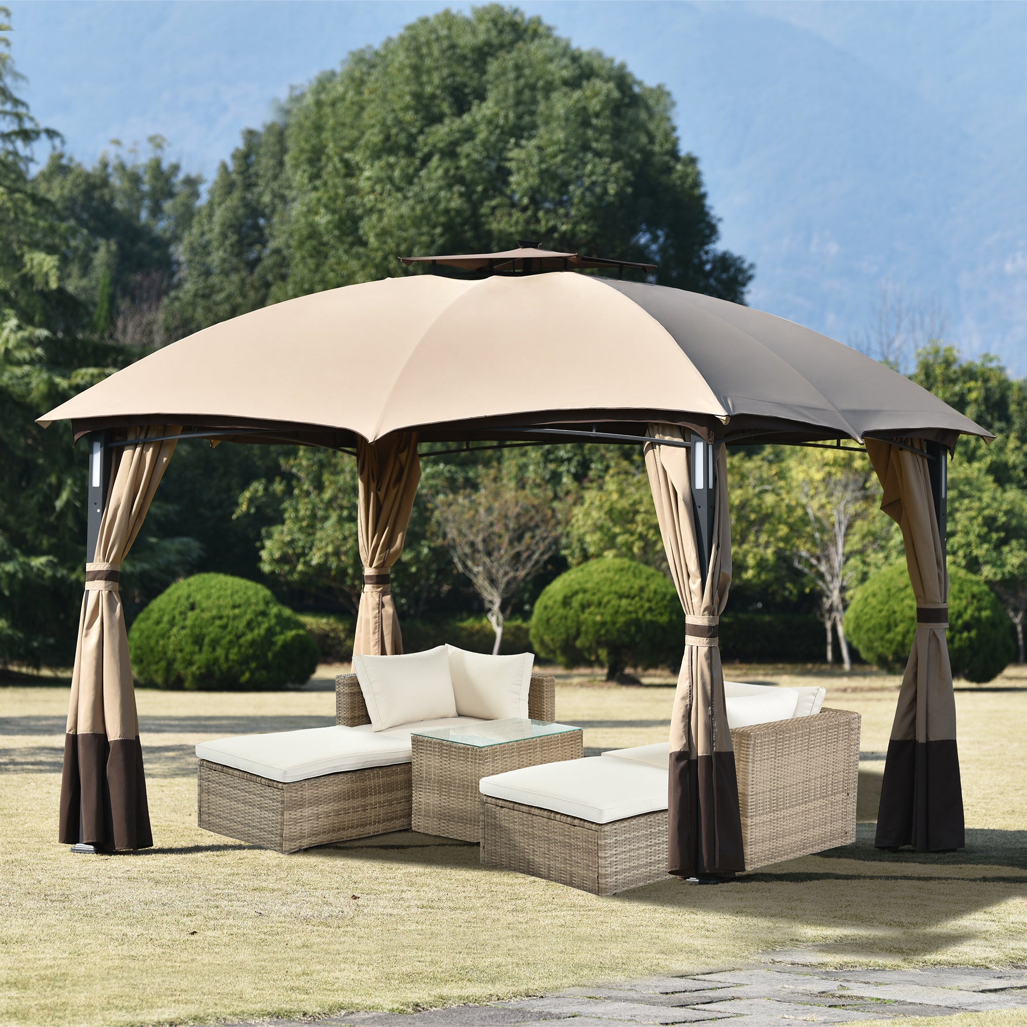 10ft Double Vented Gazebo Canopy