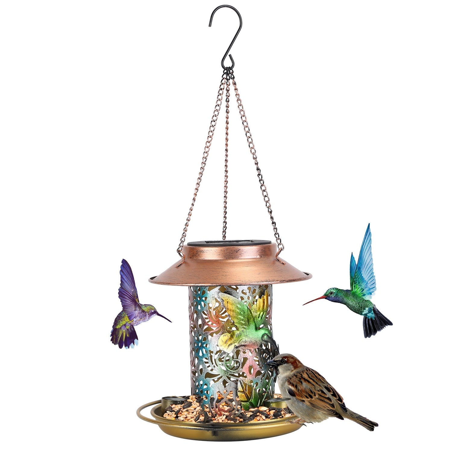 Solar Hanging Bird Feeder Decorative Lantern - The Yardtopia