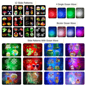 Holiday Magic: 12-Pattern LED Projector Lights for Unforgettable Celebrations!