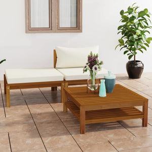 Acacia Wood 3 Piece Patio Lounge Set