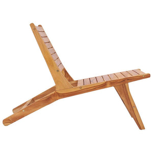 Solid Teak Wood Garden Chair with Footrest