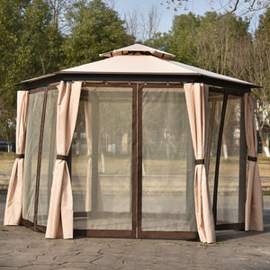 11.8 Ft. W x 11.8 Ft. Outdoor Gazebo with Mosquito Netting - The Yardtopia