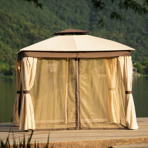 10x10 Gazebo With Soft Top Canopy - The Yardtopia