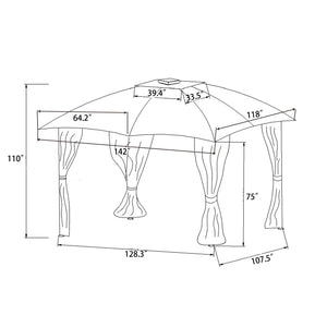 10ft Double Vented Gazebo Canopy