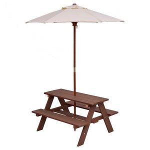 Kid's Picnic Table Bench with Umbrella