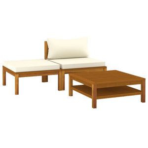 Acacia Wood 3 Piece Patio Lounge Set