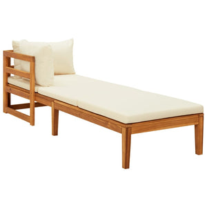 Acacia Wood Sun Loungers with Cream Cushions