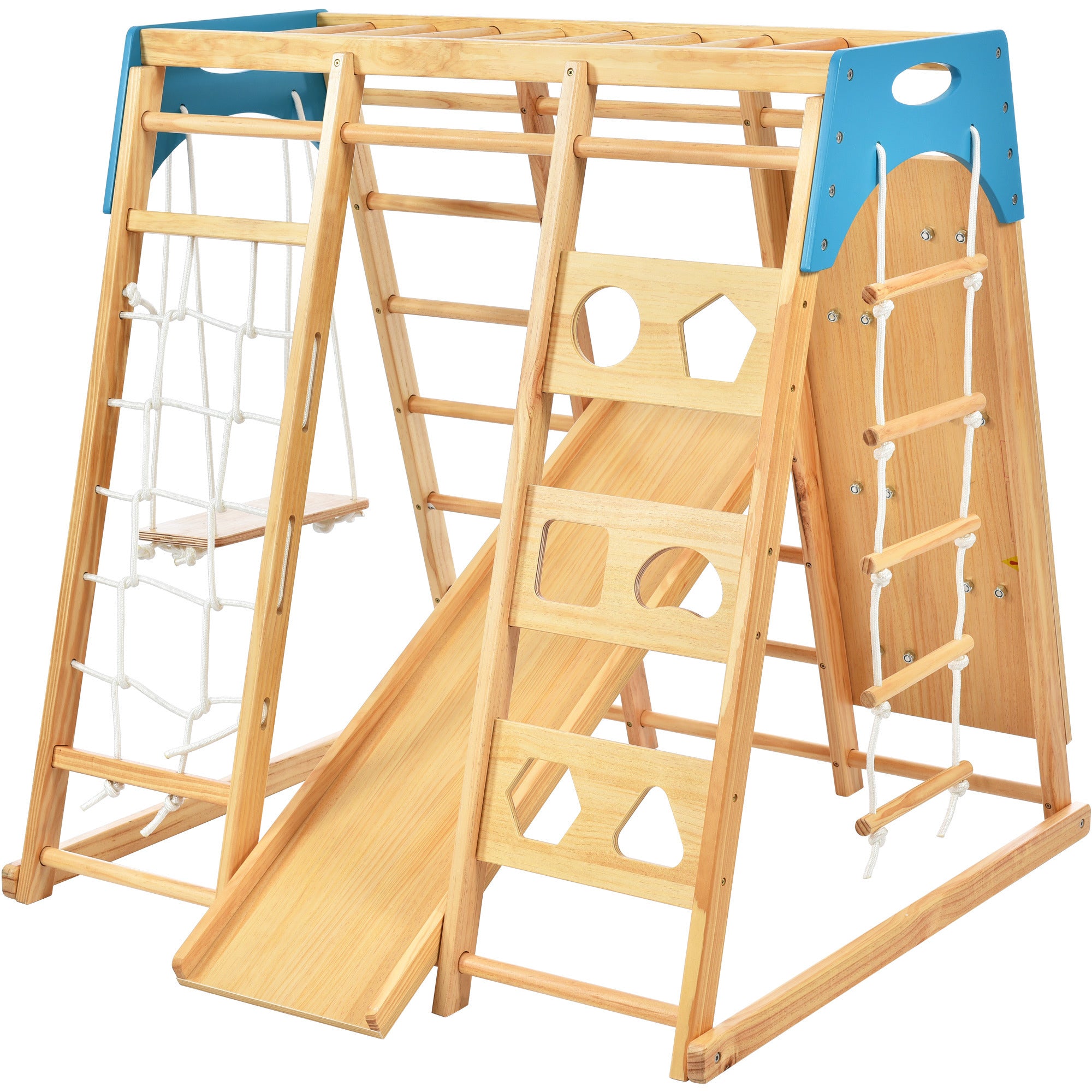 Wooden Kids Playground Jungle Gym with Slide