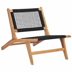 Solid Teak Wood Sun Lounger with Footrest