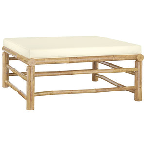 3 Piece Bamboo Garden Lounge Set with Cream Cushions - The Yardtopia