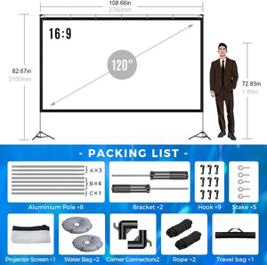 120 inch Outdoor Movie Projector Screen - The Yardtopia