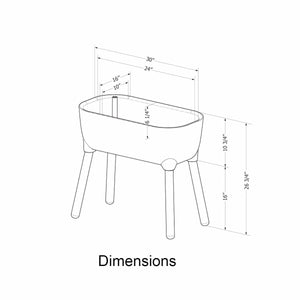 Grey Scandinavian Elevated Raised Smart Drainage Planter Bed - The Yardtopia