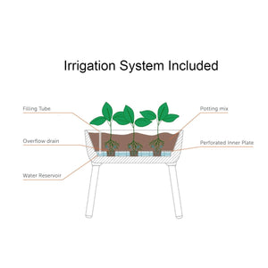 Grey Scandinavian Elevated Raised Smart Drainage Planter Bed - The Yardtopia