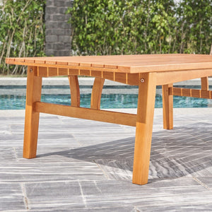 Natural Wood Outdoor Rectangular Coffee Table - The Yardtopia