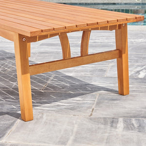 Natural Wood Outdoor Rectangular Coffee Table - The Yardtopia