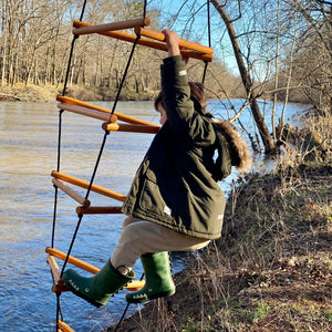 WIWIURKA WOODEN CLIMBER TRIANGULAR ROPE LADDER - The Yardtopia