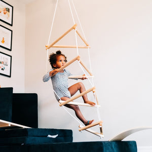 WIWIURKA WOODEN CLIMBER TRIANGULAR ROPE LADDER - The Yardtopia