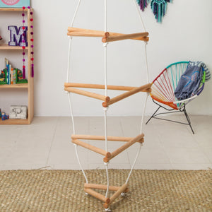 WIWIURKA WOODEN CLIMBER TRIANGULAR ROPE LADDER - The Yardtopia