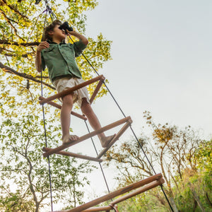 WIWIURKA WOODEN CLIMBER TRIANGULAR ROPE LADDER - The Yardtopia