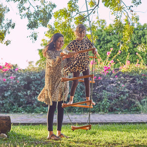 WIWIURKA WOODEN CLIMBER TRIANGULAR ROPE LADDER - The Yardtopia