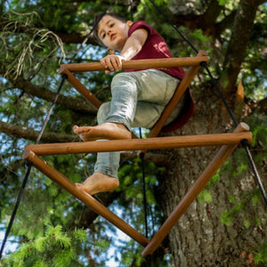 WIWIURKA WOODEN CLIMBER TRIANGULAR ROPE LADDER - The Yardtopia