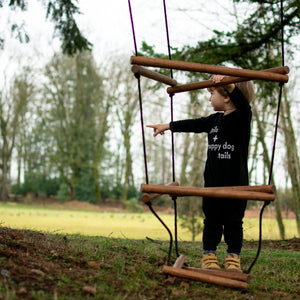 WIWIURKA WOODEN CLIMBER TRIANGULAR ROPE LADDER - The Yardtopia