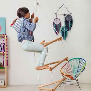 WIWIURKA WOODEN CLIMBER TRIANGULAR ROPE LADDER - The Yardtopia